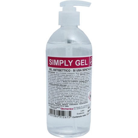Simply Gel 500ml - Antiseptic Gel x 12