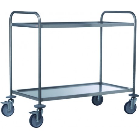 Two levels SS service trolley, 50x100x93,5cm